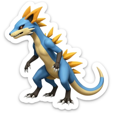 Salandit-Marowak-Manectric-Zeraora-Fakémon-hybrid-creature (full body)  sticker