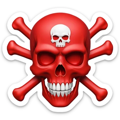 red skull crossbones sticker