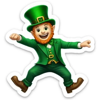 Leprechaun dancing sticker