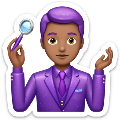 man office supervisor wearing glitter purple glittery clothes sticker