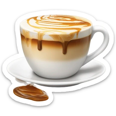 Cappuccino with caramel drizzle and caramel creamer iced ￼ sticker