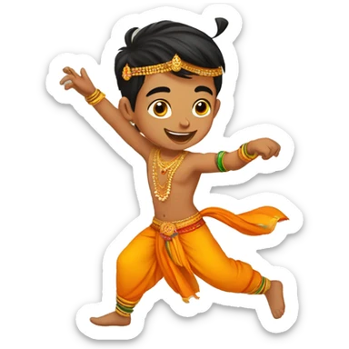 A dancing Indian boy, Gujarati style sticker