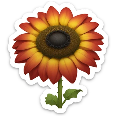 Sunflower with poppy  sticker