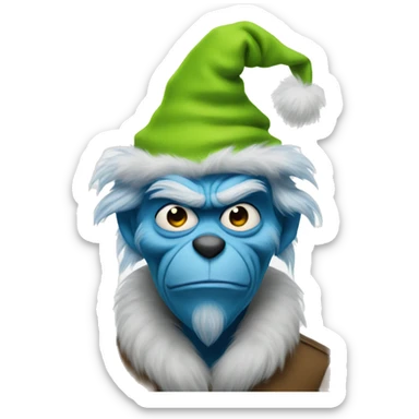 Blue grinch sticker