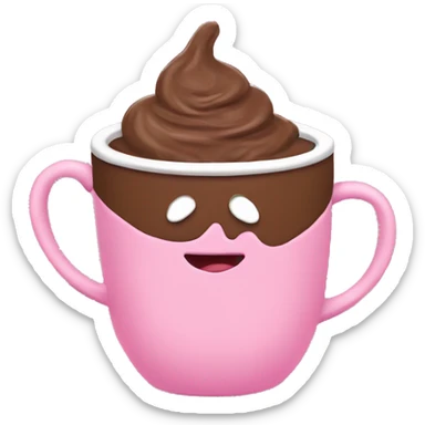 hot cocoa in pink cup sticker
