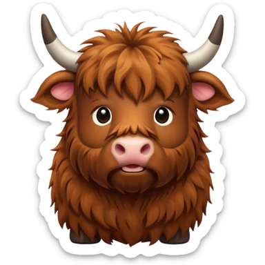 Miniature highland cow sticker