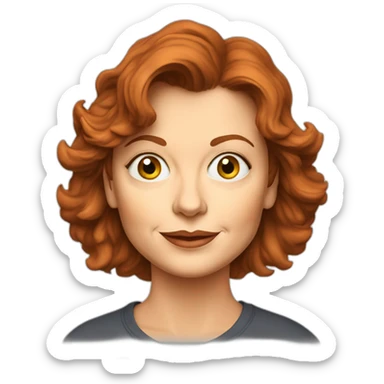 younger susan sarandon cartoon wearing tee  sticker