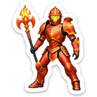 fire armored warrior sticker