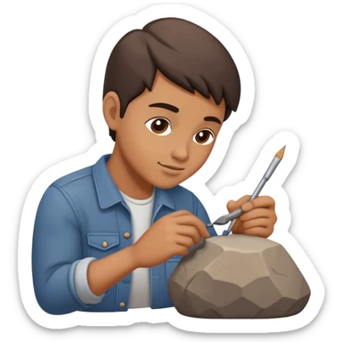 busy rock sculpting sticker