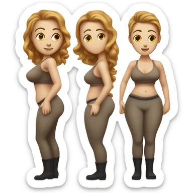 single Slim-Thicc white woman posing (hourglass figure) sticker