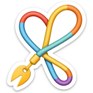 crea la imagen de un lazo de hilo caotico a uno sencillo sticker