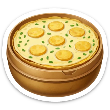 Round spanish potato omelet no plate sticker