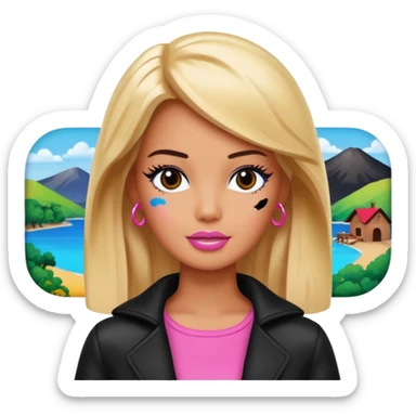 Matisse barbie slop style black SPAM art landscape sticker