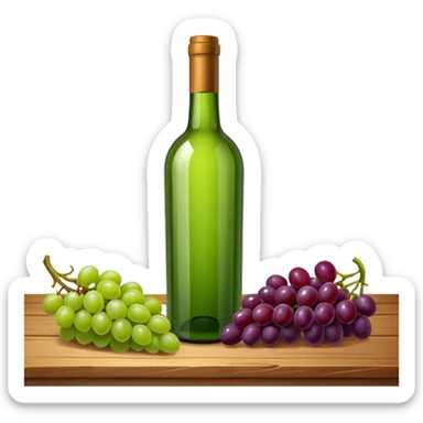Vine bottle with Grapes sticker