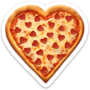 Heart shaped pizza sticker