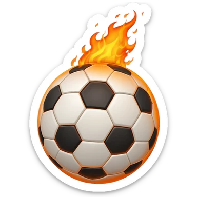 burning soccer ball sticker