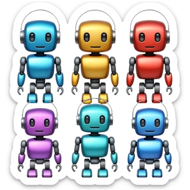 Wholesome cute robots sticker