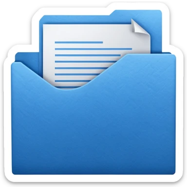 blue color file document sticker