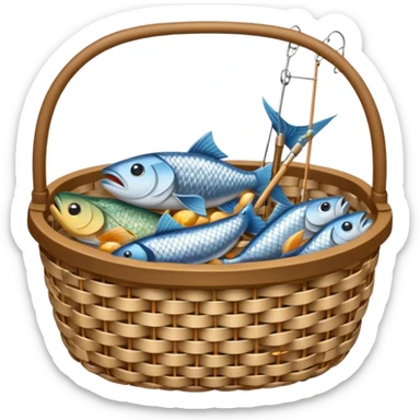 fishing basket sticker