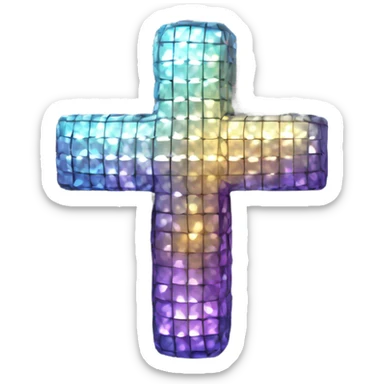 Disco ball cross sticker