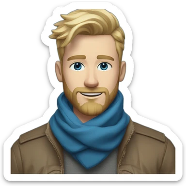 blond-guy-with-taper-fade,-straight-tiktok-guy-front-and-top-of-hair-and-dark-blonde-beard-and-blue-eyes-and-big-nose-and-scarf-on-the-middle-of-forehead sticker
