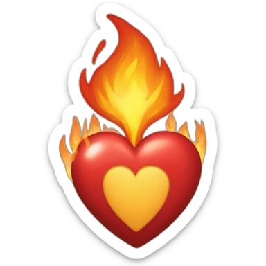 Coeur en flamme sticker