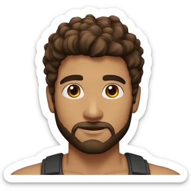 jeune homme de 30 ans, musclé, cheveux noirs, barbe courte, yeux marrons sticker