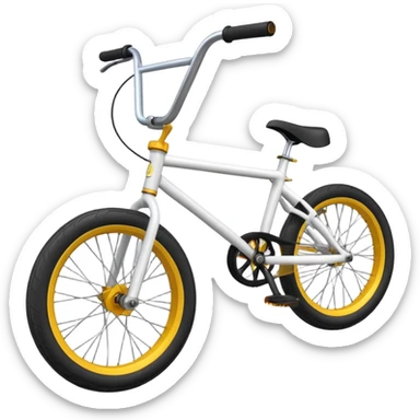 Professional BMX bicycle with small tires, high handlebar, strong frame, sports equipment, extreme sports bike sticker