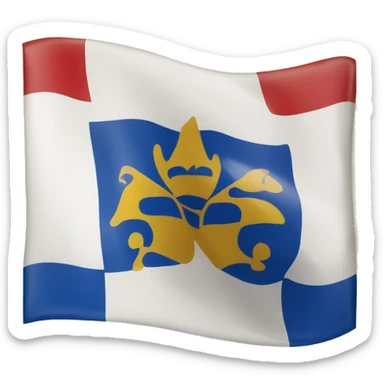 a quebec flag with banned sign sticker