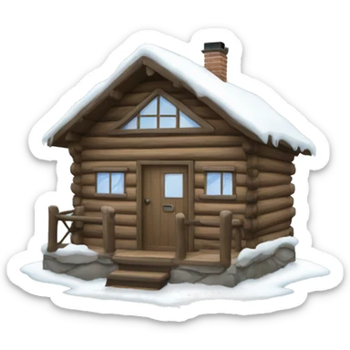 winter cabin sticker