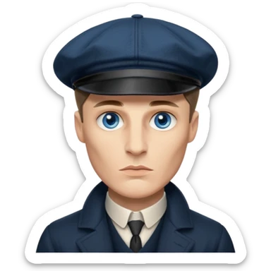 Tommy Shelby make his face exact  with his signature hat  sticker