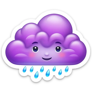 A glowing purple cloud with subtle sparkles around it. sticker