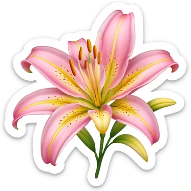 Pink yellow lily sticker
