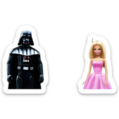 Darth Vader and Barbie’s very dusty old disturbing disgusting ghostly haunted horror dream house mansion  sticker