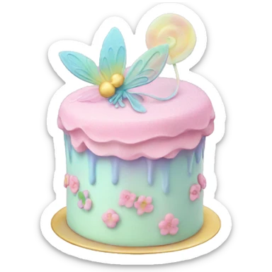 Fairy pastel cake sticker