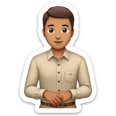 Man on balcony overlooking a view sticker