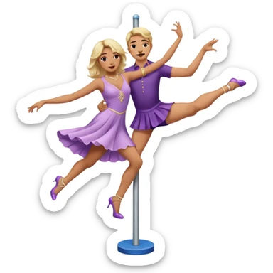 trans person with a female body but a male face dancing on a pole sticker