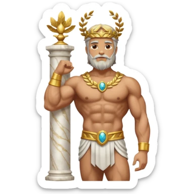 Zeus, whole body, leaning against sticker