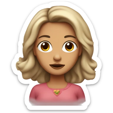 Mujer con pelo carmelita y piel blanca con ojos verded sticker