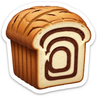 sweet bread sliced with cocoa lines inside sticker