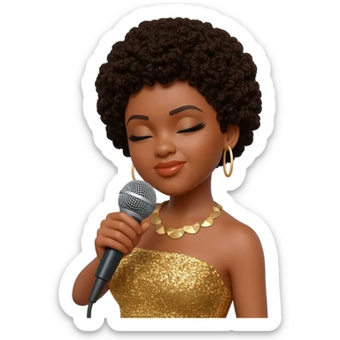 Gonemili Grace chante avec un micro en main sticker