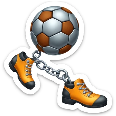 prisoner chain with ball attached to the leg ankle sticker