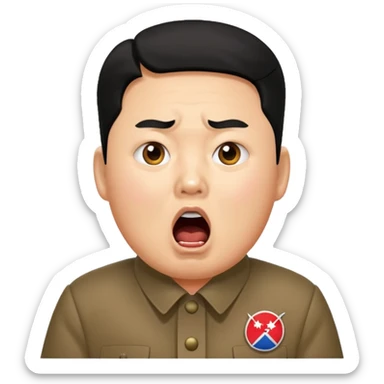 Kim Jon un qui est choqué en ouvrant la bouche sticker
