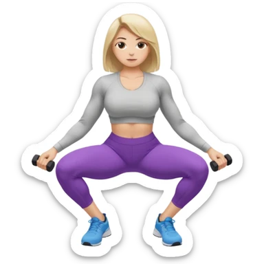 girl working out glutes shirt on but showing from behind but she's squatting and full body zoomed out also more coverage please  sticker