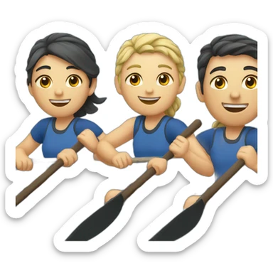 rowing team on a boat sticker