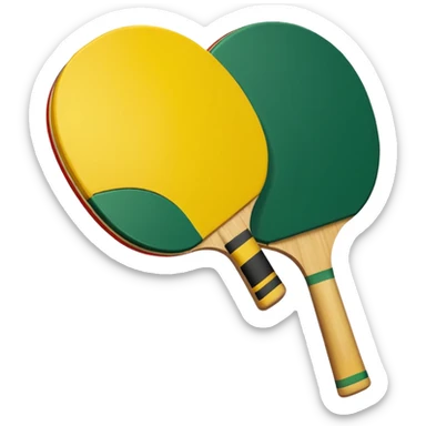 palas de ping pong amarillas y verdes sticker