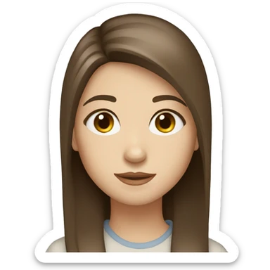 cold brown hair straight blue eyes light yellowtone skintone sticker