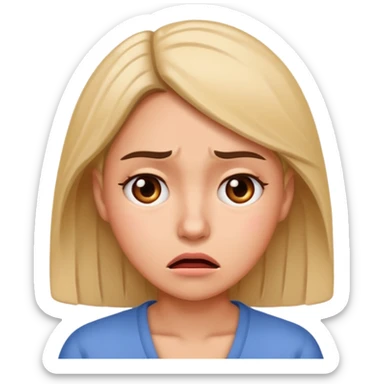 really upset and confused woman sticker