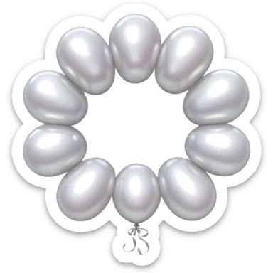 jeff koons style inflatable pearl necklace balloons sticker