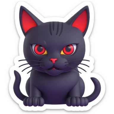 glowing red scary cat with red eyes sticker